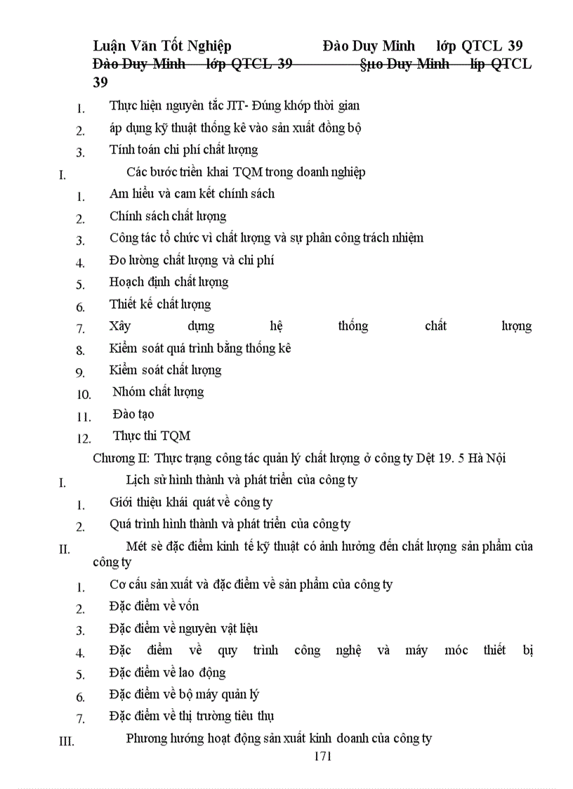 image for page Một số giải pháp cơ bản nhằm từng bước triển khai áp dụng TQM ở công ty Dệt 19. 5 Hà Nội