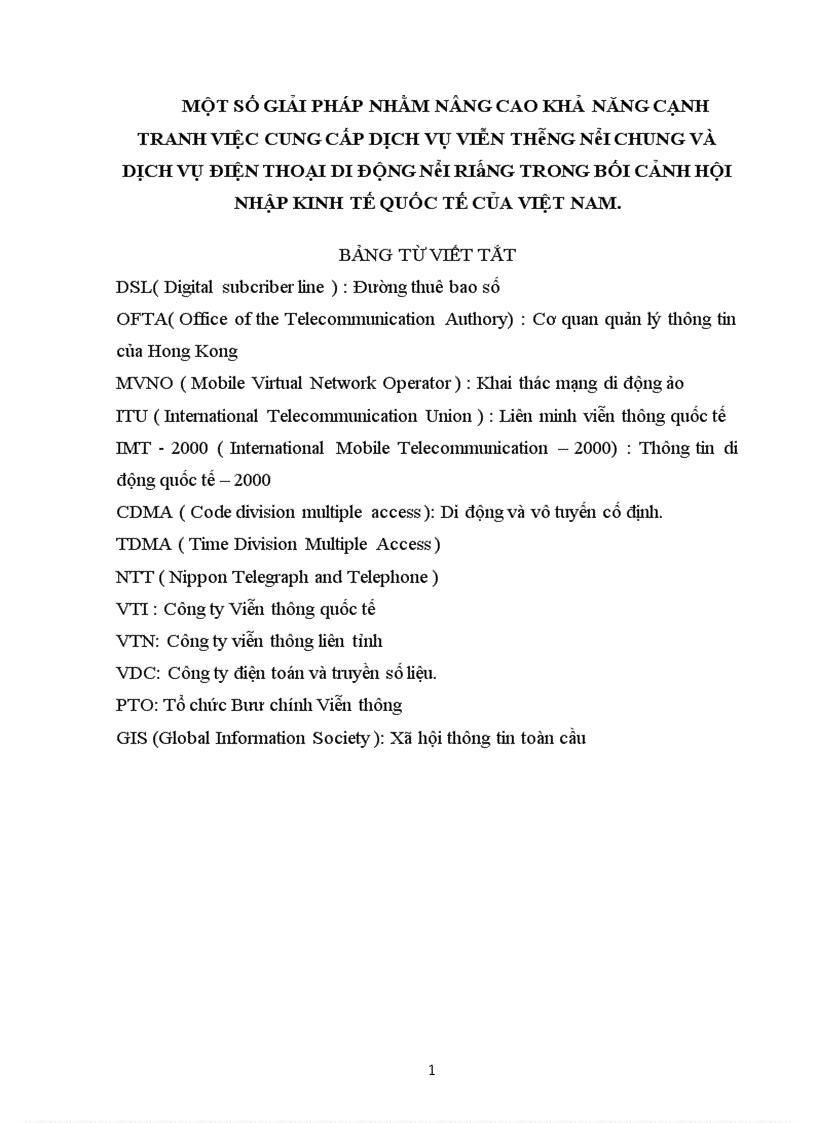 image for page Triển vọng hội nhập quốc tế của ngành Viễn thông và giải pháp nâng cao chất lượng dịch vụ Viễn thông nói chung và điện thoại di động nói riêng của Việt nam