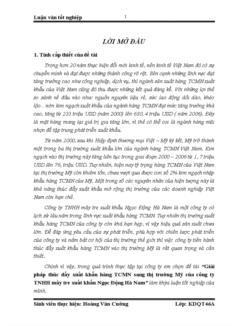 image for page Giải pháp thúc đẩy xuất khẩu hàng TCMN sang thị trường Mỹ của công ty TNHH mây tre xuất khẩu Ngọc Động Hà Nam