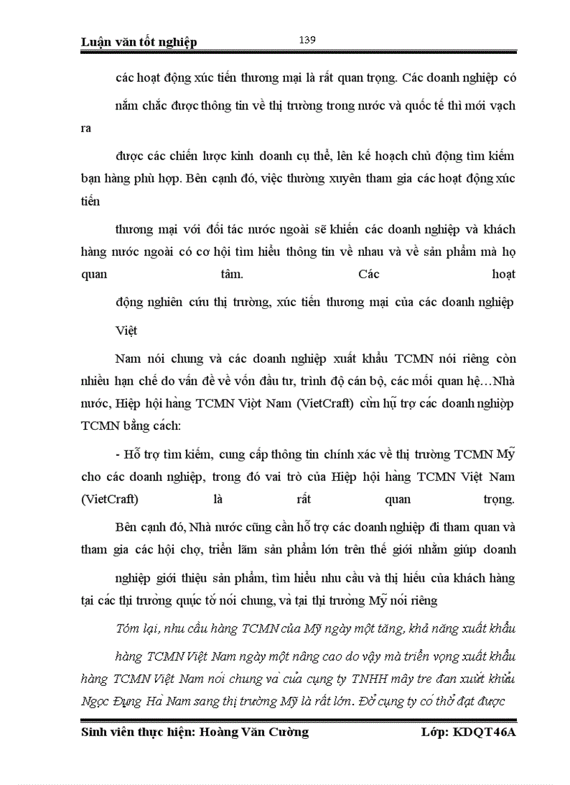 image for page Giải pháp thúc đẩy xuất khẩu hàng TCMN sang thị trường Mỹ của công ty TNHH mây tre xuất khẩu Ngọc Động Hà Nam
