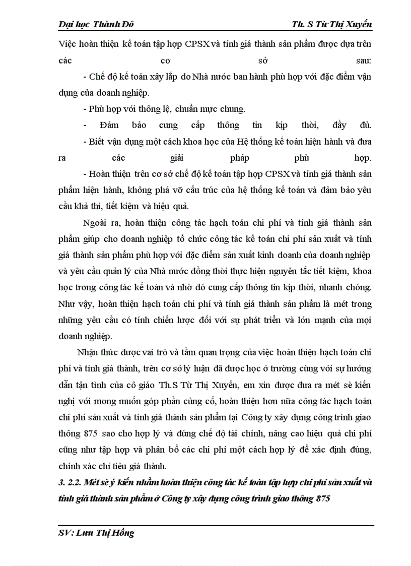 image for page Hoàn thiện kế toán chi phí sản xuất và tính giá thành sản phẩm tại công ty xây dựng công trình giao thông 875