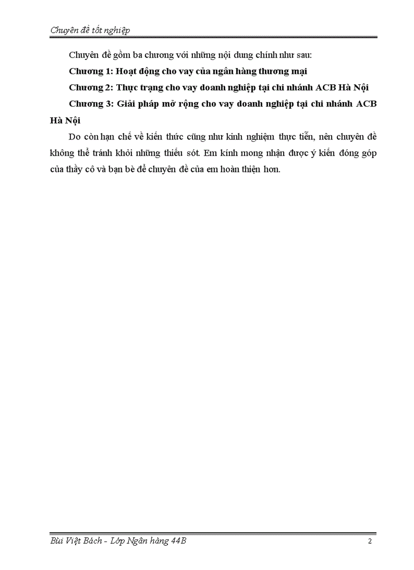 image for page Mở rộng cho vay doanh nghiệp tại Ngân hàng Thương mại cổ phần Á Châu chi nhánh Hà Nội