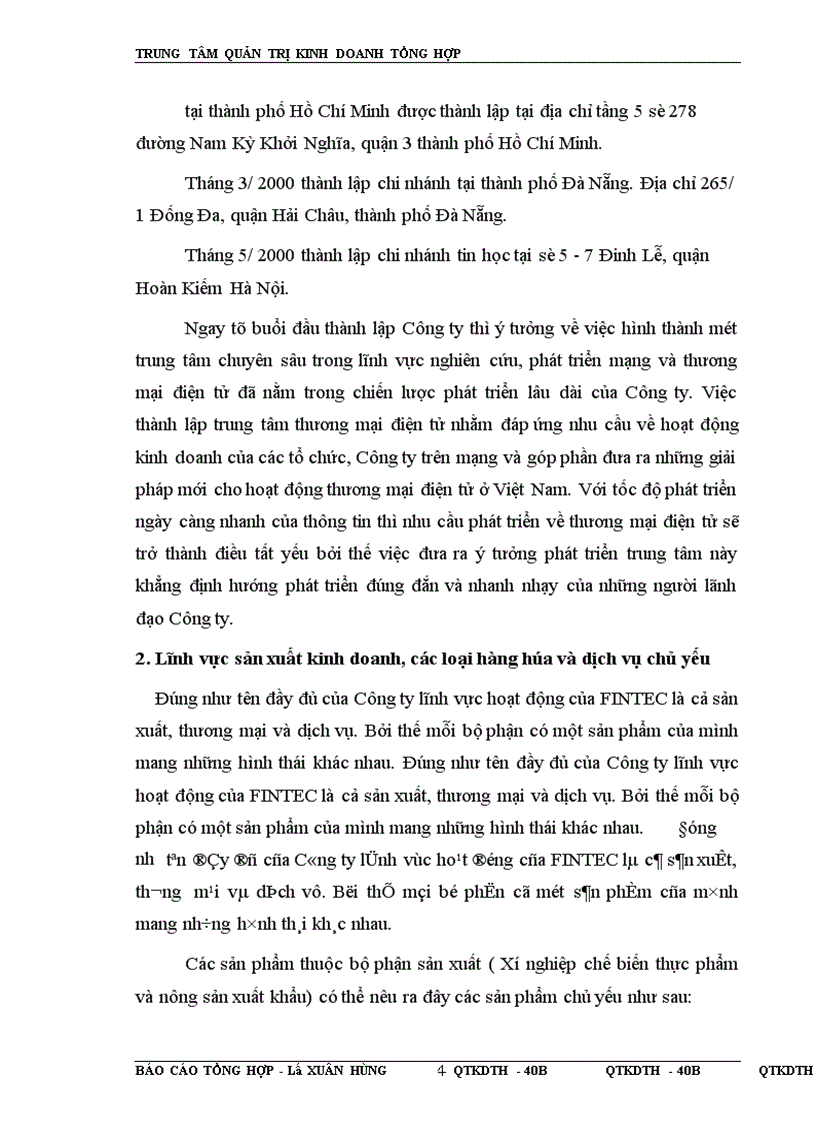 image for page Báo cáo thực tập tại Công ty cổ phần Đầu tư- Kỹ nghệ- Công nghiệp - Thương mại (FINTEC)