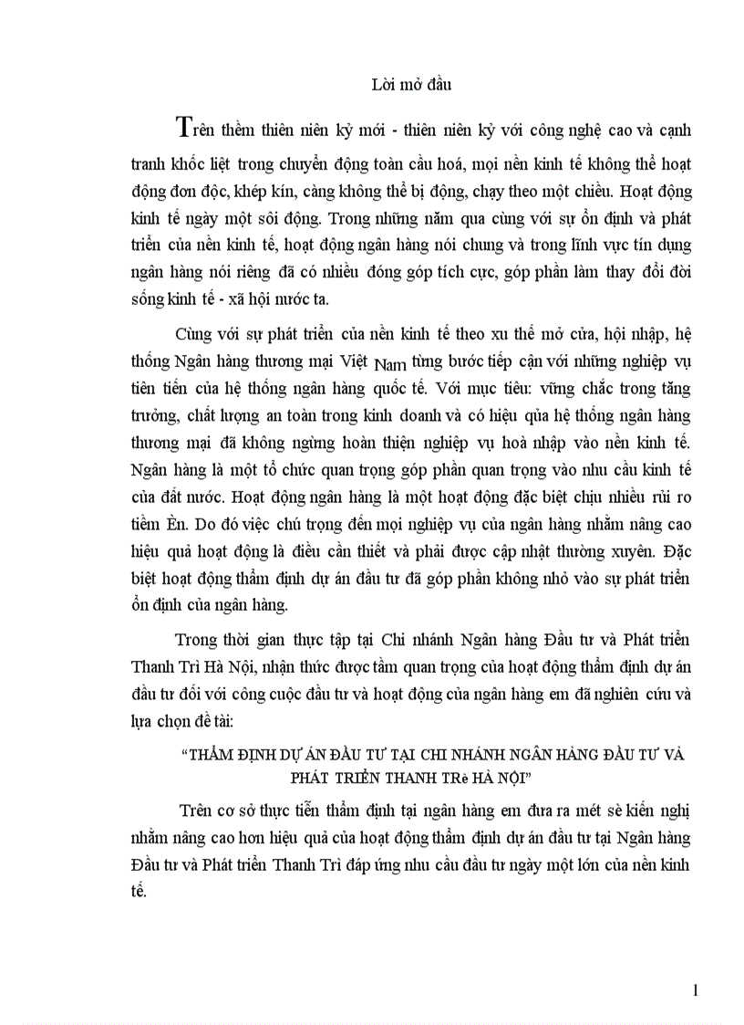 image for page Thẩm định dự án đầu tư tại Chi nhánh Ngân hàng Đầu tư và Phát triển Thanh Trì Hà Nội