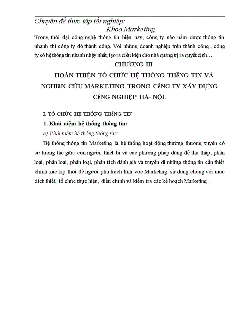 image for page Hoạt động sản xuất kinh doanh và thực trạng tổ chức thu thập thông tin- Nghiên cứu khách hàng của công ty xây dựng công nghiệp-HN.