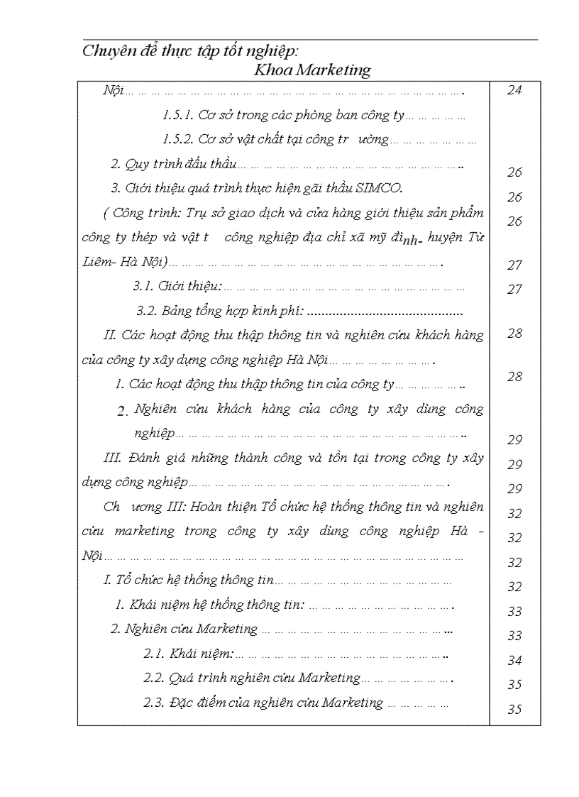 image for page Hoạt động sản xuất kinh doanh và thực trạng tổ chức thu thập thông tin- Nghiên cứu khách hàng của công ty xây dựng công nghiệp-HN.
