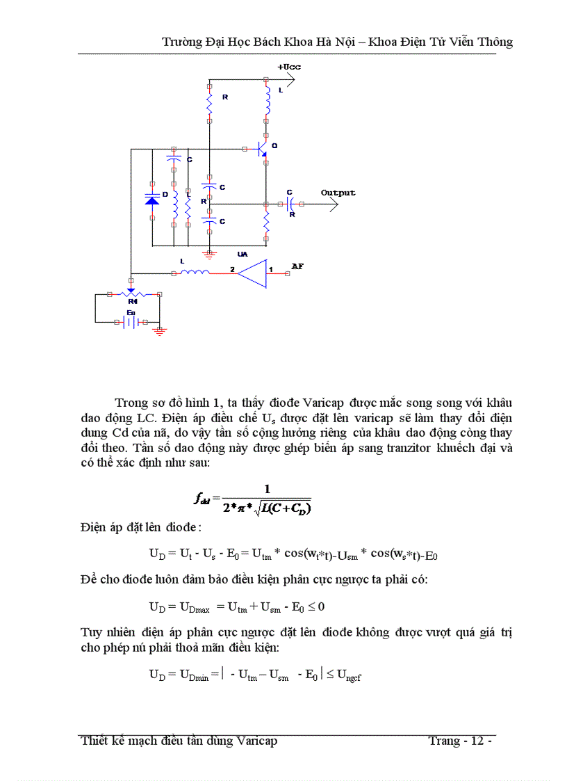 image for page Thiết kế mạch điều tần dùng Varicap