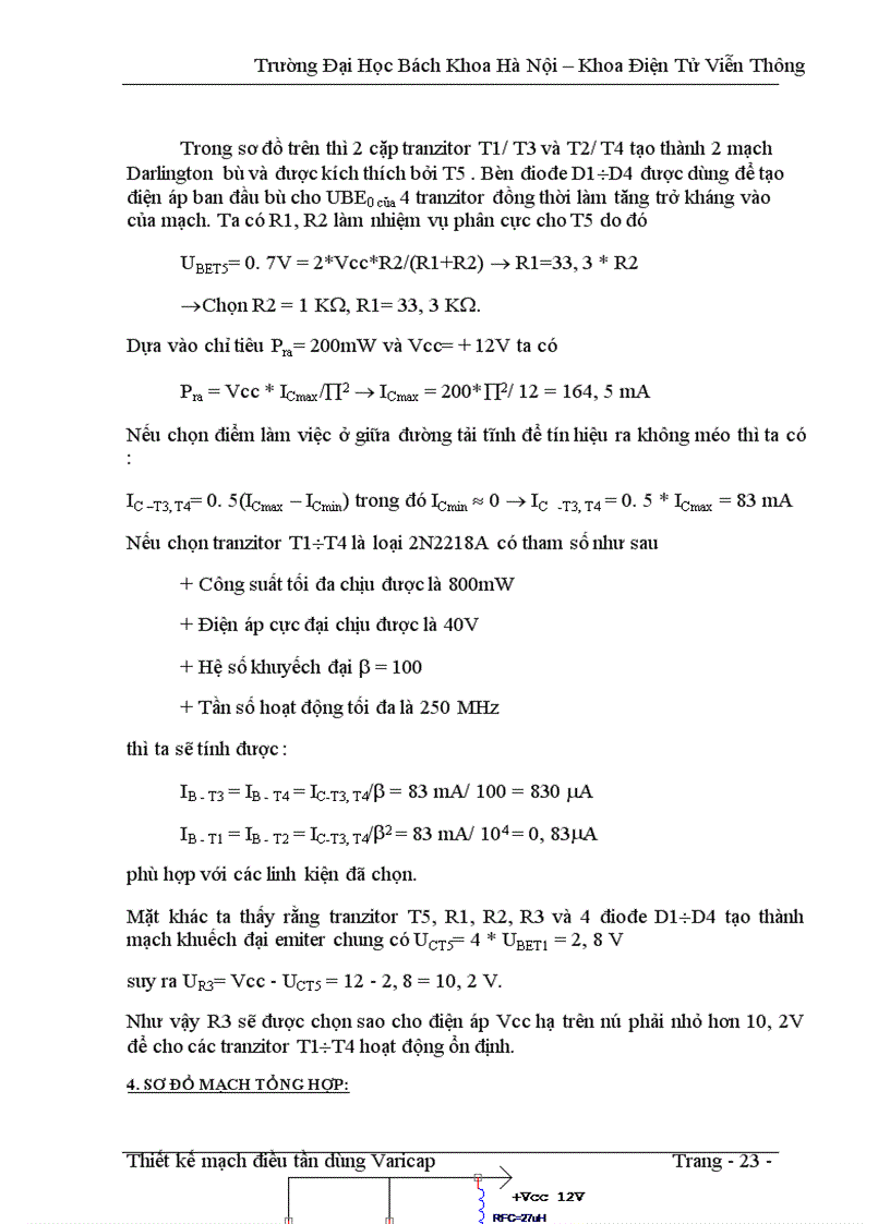 image for page Thiết kế mạch điều tần dùng Varicap