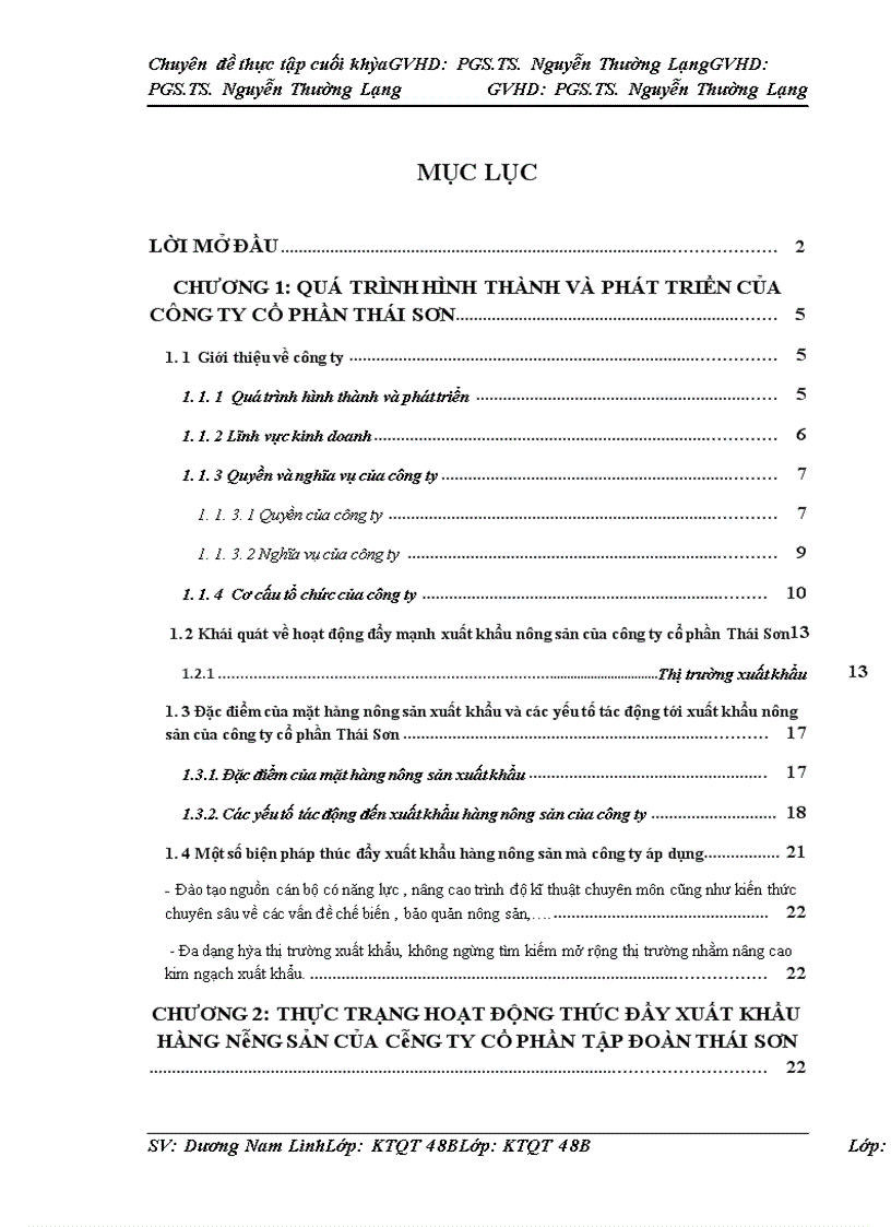 image for page Thúc đẩy xuất khẩu hàng nông sản của công ty Cổ phần tập đoàn Thái Sơn–