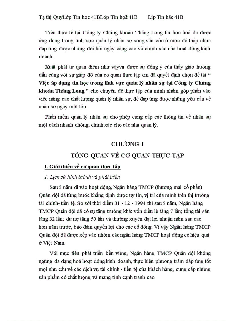 image for page Việc áp dụng tin học trong lĩnh vực quản lý nhân sự tại Công ty Chứng khoán Thăng Long