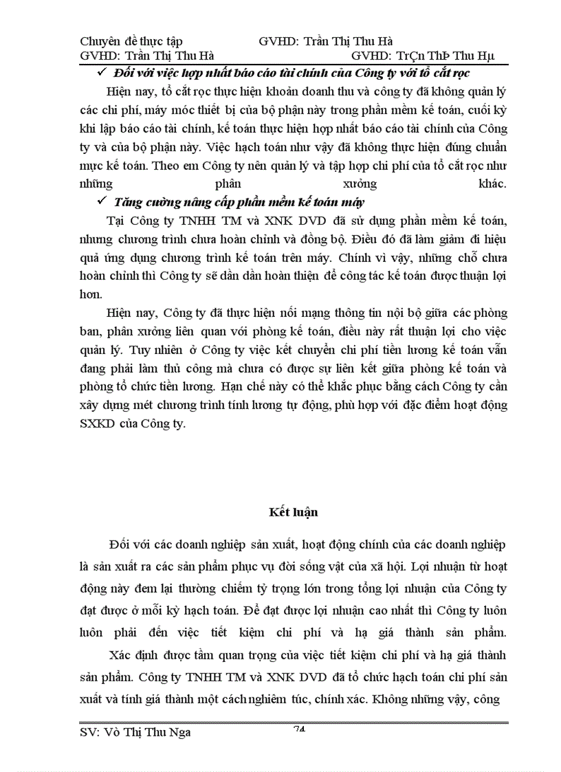 image for page Hoàn thiện Công Tác Kế toán hạch toán chi phí sản xuất và tính giá thành sản phẩm tại Công ty TNHH TM và XNK DVD