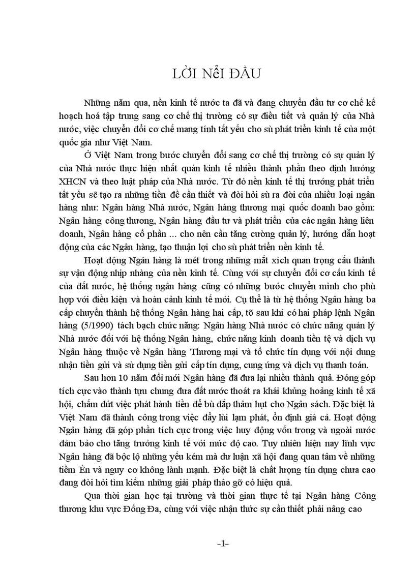 image for page Giải pháp nâng cao chất lượng hoạt động tín dụng tại Ngân hàng Công thương Đống Đa