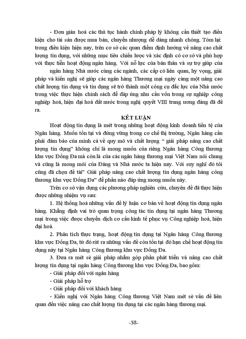 image for page Giải pháp nâng cao chất lượng hoạt động tín dụng tại Ngân hàng Công thương Đống Đa