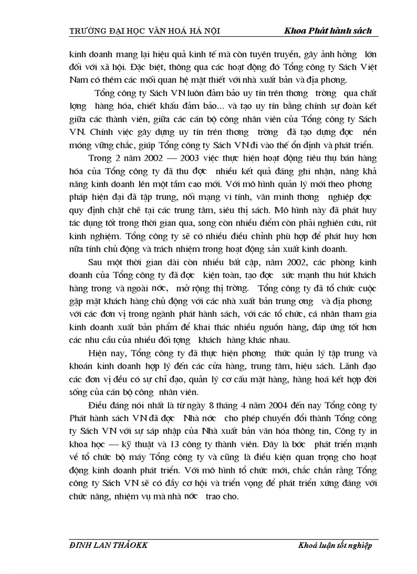 image for page Tình hình kinh doanh xuất bản phẩm của tổng công ty sách Việt Nam trong năm 2002 đến nay