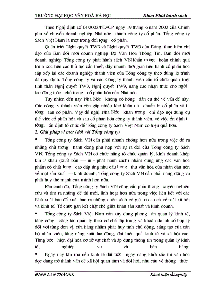 image for page Tình hình kinh doanh xuất bản phẩm của tổng công ty sách Việt Nam trong năm 2002 đến nay