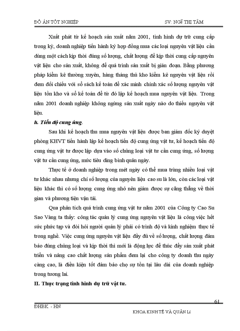 image for page Phân tích tình hình cung ứng, dự trữ và sử dụng vật tư và một số biện pháp nâng cao tình hình cung ứng, dự trữ và sử dụng vật tư tại Công ty cao su sao vàng