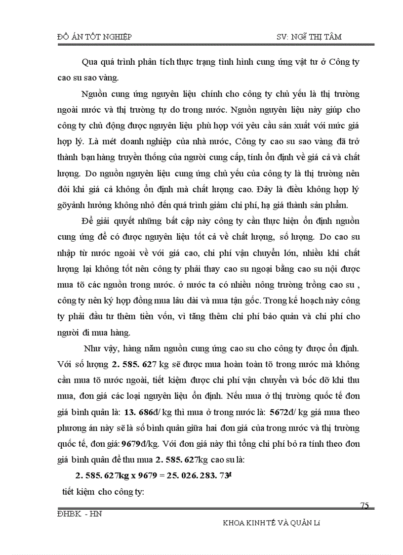 image for page Phân tích tình hình cung ứng, dự trữ và sử dụng vật tư và một số biện pháp nâng cao tình hình cung ứng, dự trữ và sử dụng vật tư tại Công ty cao su sao vàng