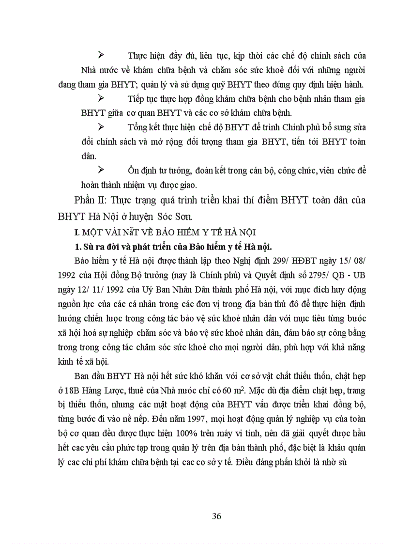 image for page Thực trạng quá trình triển khai thí điểm BHYT toàn dân của BHYT Hà Nội ở huyện Sóc Sơn