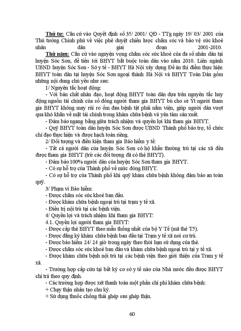 image for page Thực trạng quá trình triển khai thí điểm BHYT toàn dân của BHYT Hà Nội ở huyện Sóc Sơn