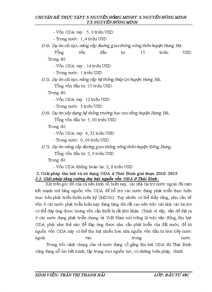 image for page Thu hút, sử dụng nguồn vốn ODA ở Thái Bình