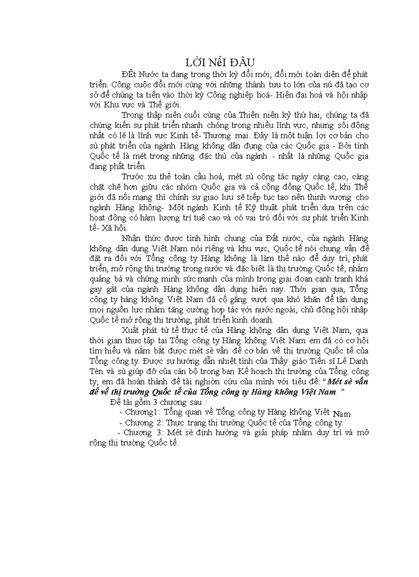 image for page Một số vấn đề về thị trường Quốc tế của Tổng công ty Hàng không Việt Nam