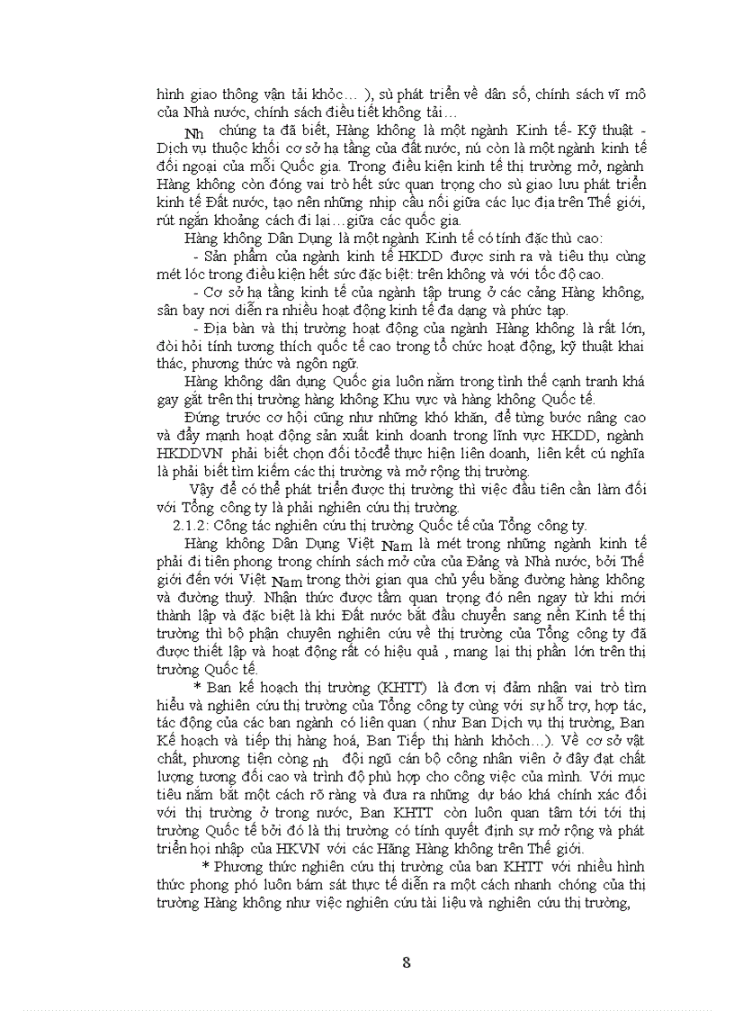 image for page Một số vấn đề về thị trường Quốc tế của Tổng công ty Hàng không Việt Nam