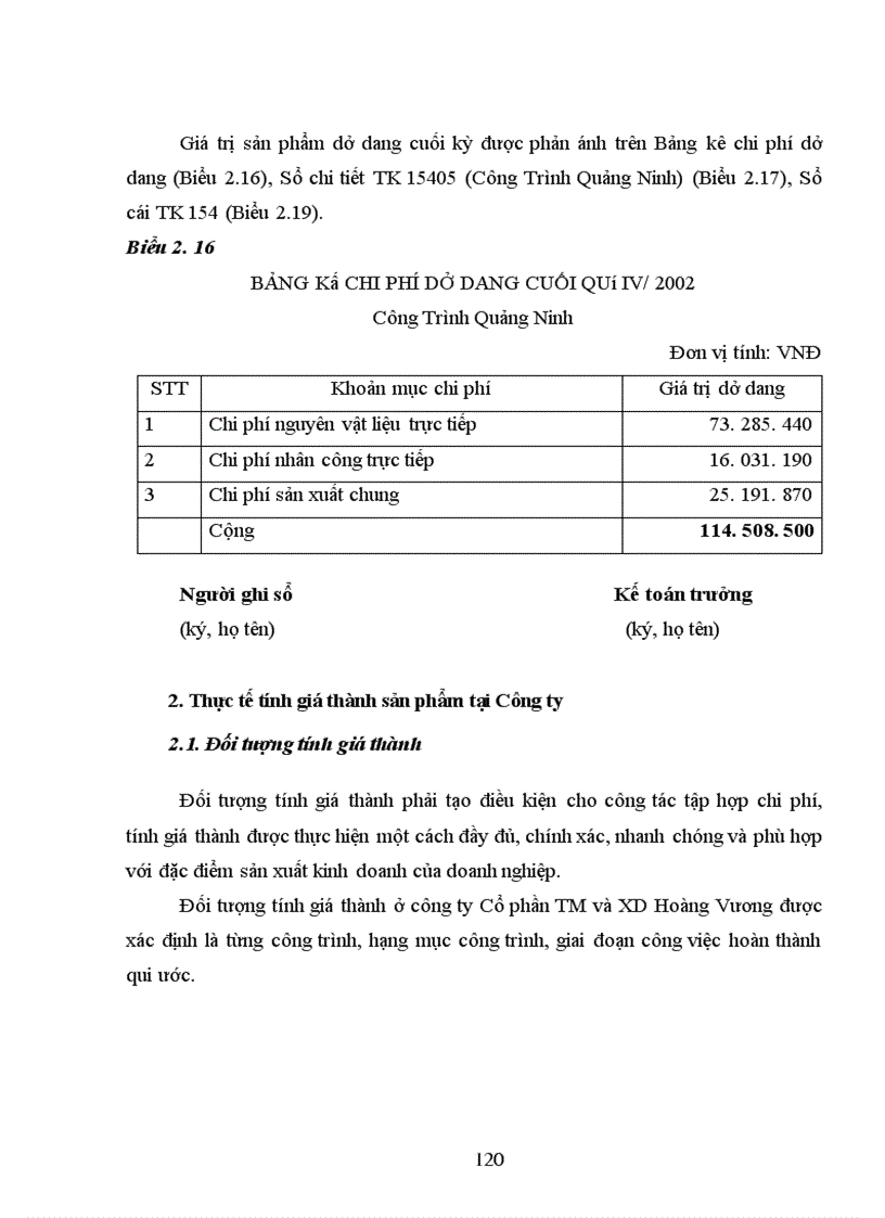 image for page Kế toán tập hợp chi phí sản xuất và tính giá thành sản phẩm xây lắp tại Công ty Cổ phần Thương mại và xây dựng Hoàng Vương