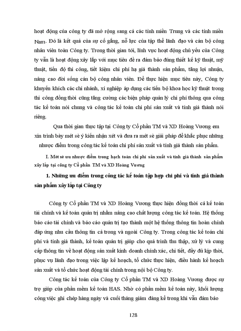 image for page Kế toán tập hợp chi phí sản xuất và tính giá thành sản phẩm xây lắp tại Công ty Cổ phần Thương mại và xây dựng Hoàng Vương