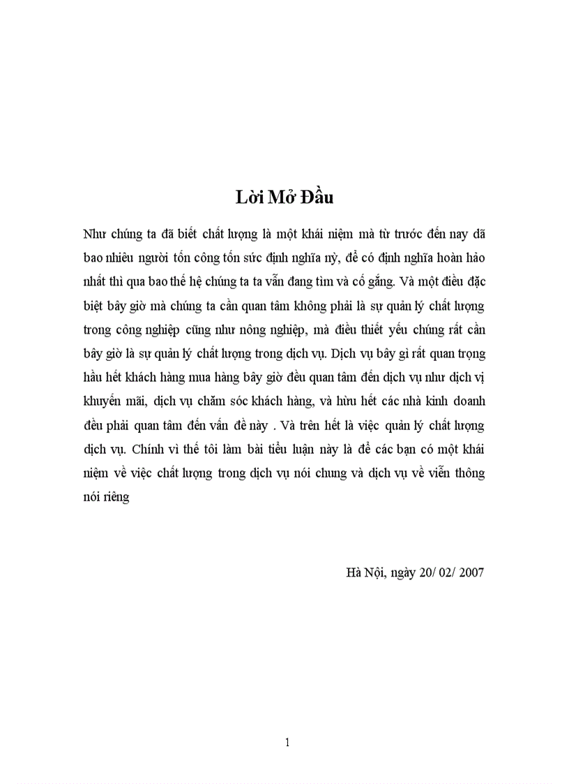 image for page Chất lượng trong dịch vụ và dịch vụ về viễn thông