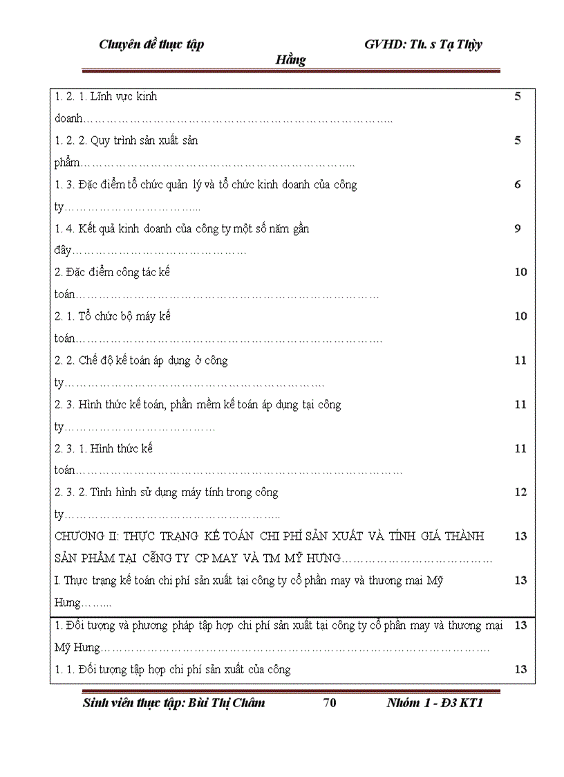 image for page Hoàn thiện kế toán chi phí sản xuất và tính giá thành sản phẩm tại công ty cổ phần may và thương mại Mỹ Hưng