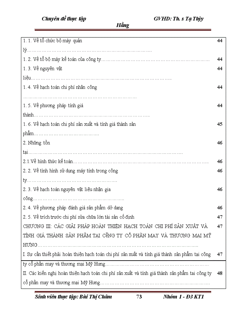 image for page Hoàn thiện kế toán chi phí sản xuất và tính giá thành sản phẩm tại công ty cổ phần may và thương mại Mỹ Hưng