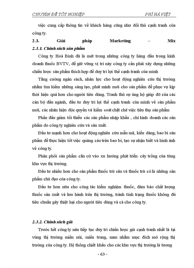 image for page Thực trạng và một số giải pháp nhằm hoàn thiện hệ thống phân phối tại công ty cổ phần vật tư BVTV Hoà Bình