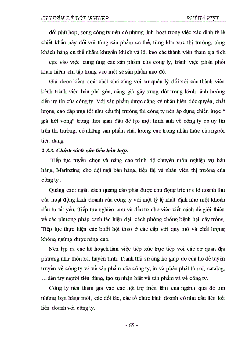 image for page Thực trạng và một số giải pháp nhằm hoàn thiện hệ thống phân phối tại công ty cổ phần vật tư BVTV Hoà Bình