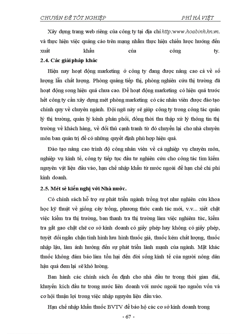 image for page Thực trạng và một số giải pháp nhằm hoàn thiện hệ thống phân phối tại công ty cổ phần vật tư BVTV Hoà Bình