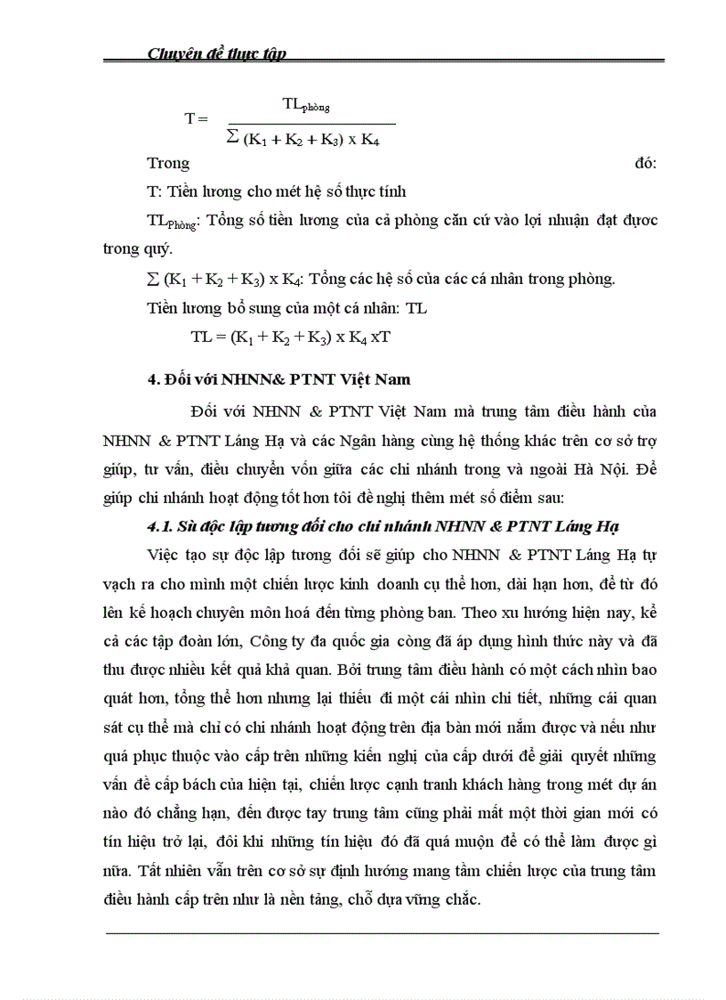 image for page Một số suy nghĩ nhằm nâng cao từng bước hình thức trả lương ở NHNN & PTNThôn Láng Hạ