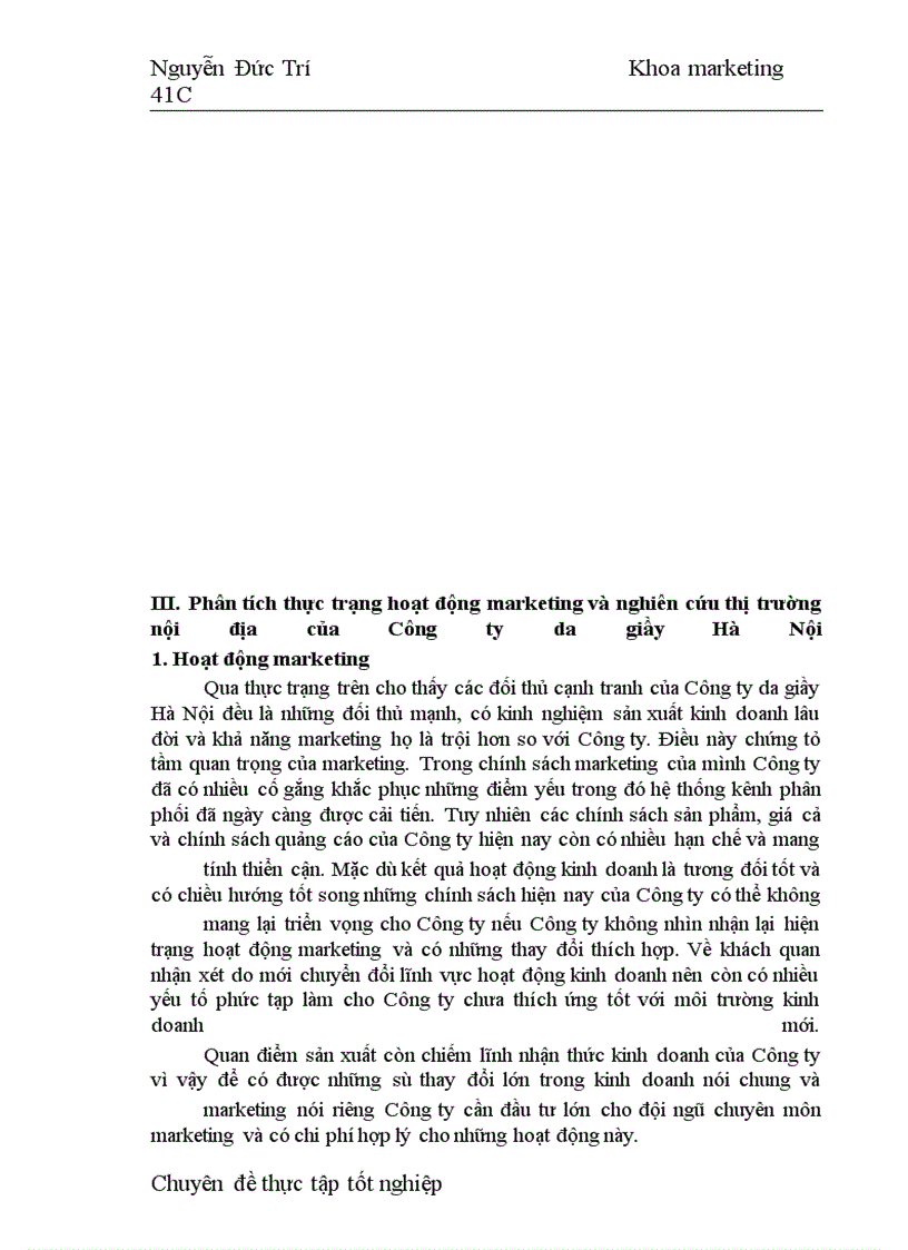 image for page Các giải pháp hoàn thiện công tác nghiên cứu thị trường nhằm thoả mãn tốt hơn nhu cầu khách hàng nội địa tại Công ty da Giầy Hà Nội