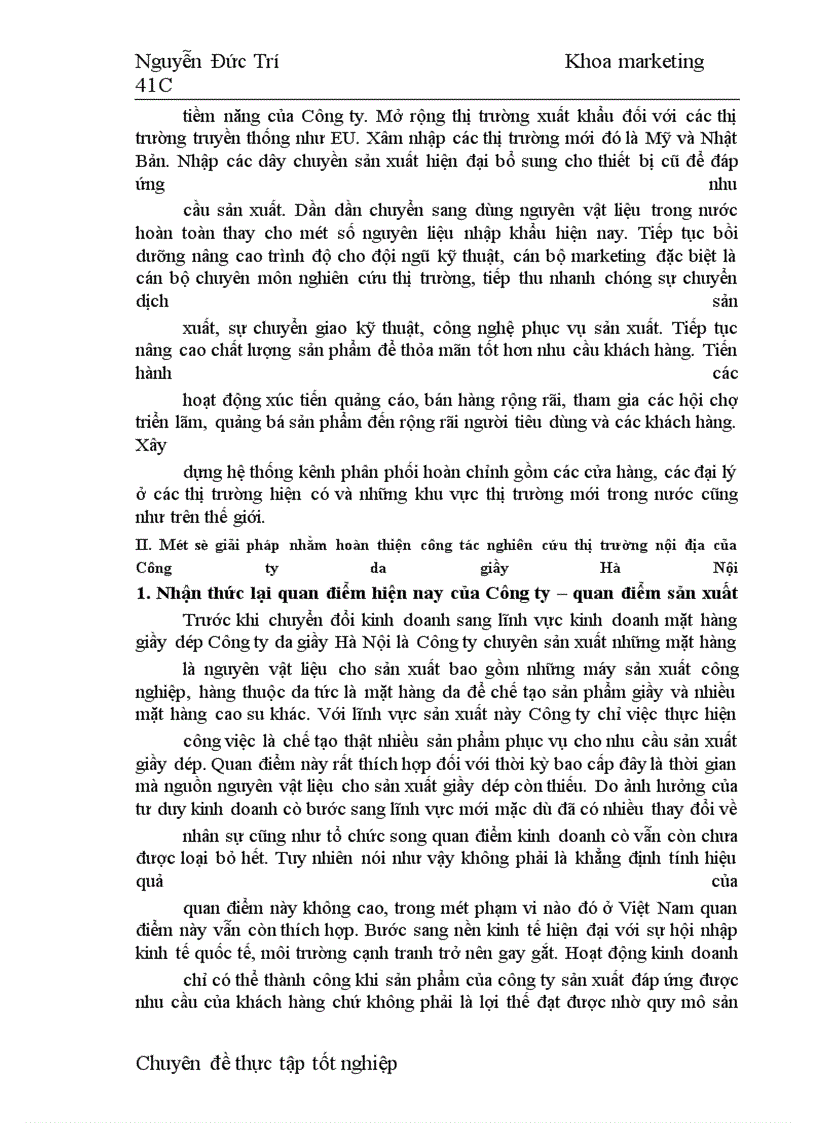 image for page Các giải pháp hoàn thiện công tác nghiên cứu thị trường nhằm thoả mãn tốt hơn nhu cầu khách hàng nội địa tại Công ty da Giầy Hà Nội