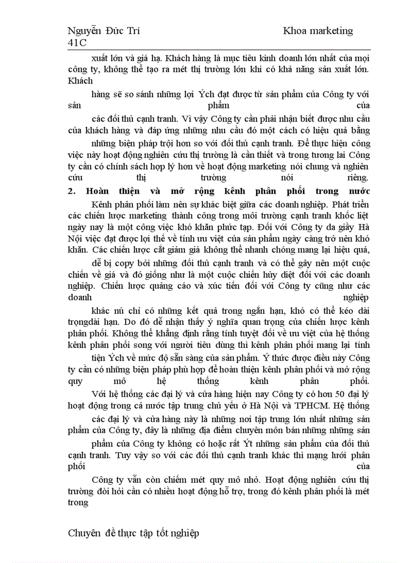 image for page Các giải pháp hoàn thiện công tác nghiên cứu thị trường nhằm thoả mãn tốt hơn nhu cầu khách hàng nội địa tại Công ty da Giầy Hà Nội