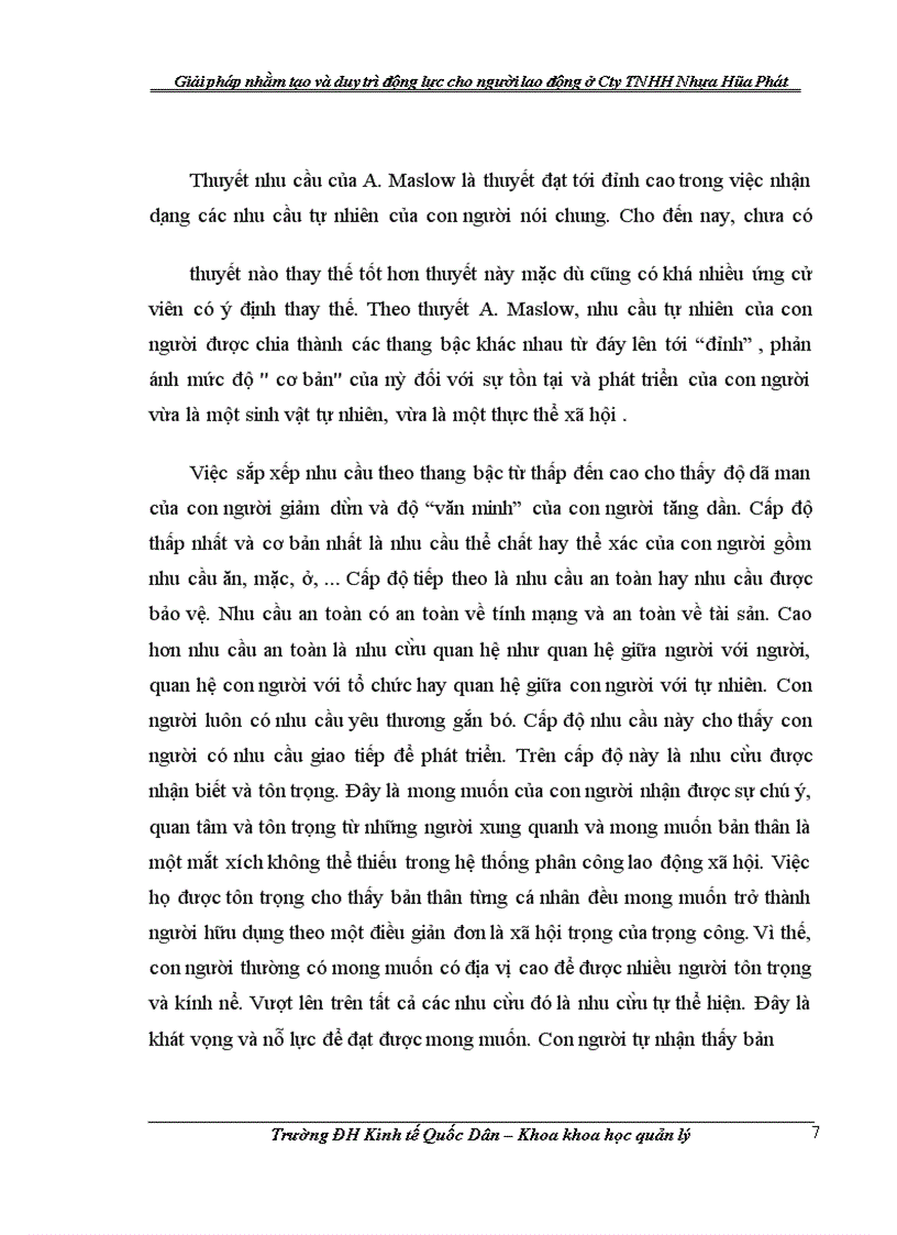 image for page Giải pháp nhằm tạo và duy trì động lực cho người lao động ở Công ty TNHH Nhựa Hòa Phát