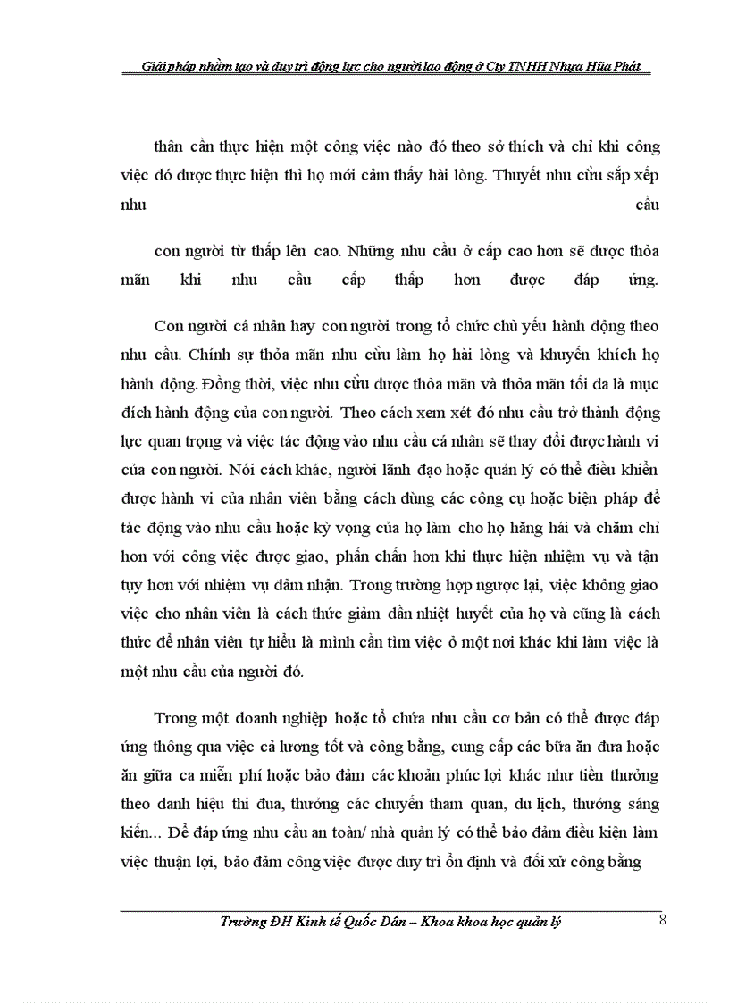 image for page Giải pháp nhằm tạo và duy trì động lực cho người lao động ở Công ty TNHH Nhựa Hòa Phát