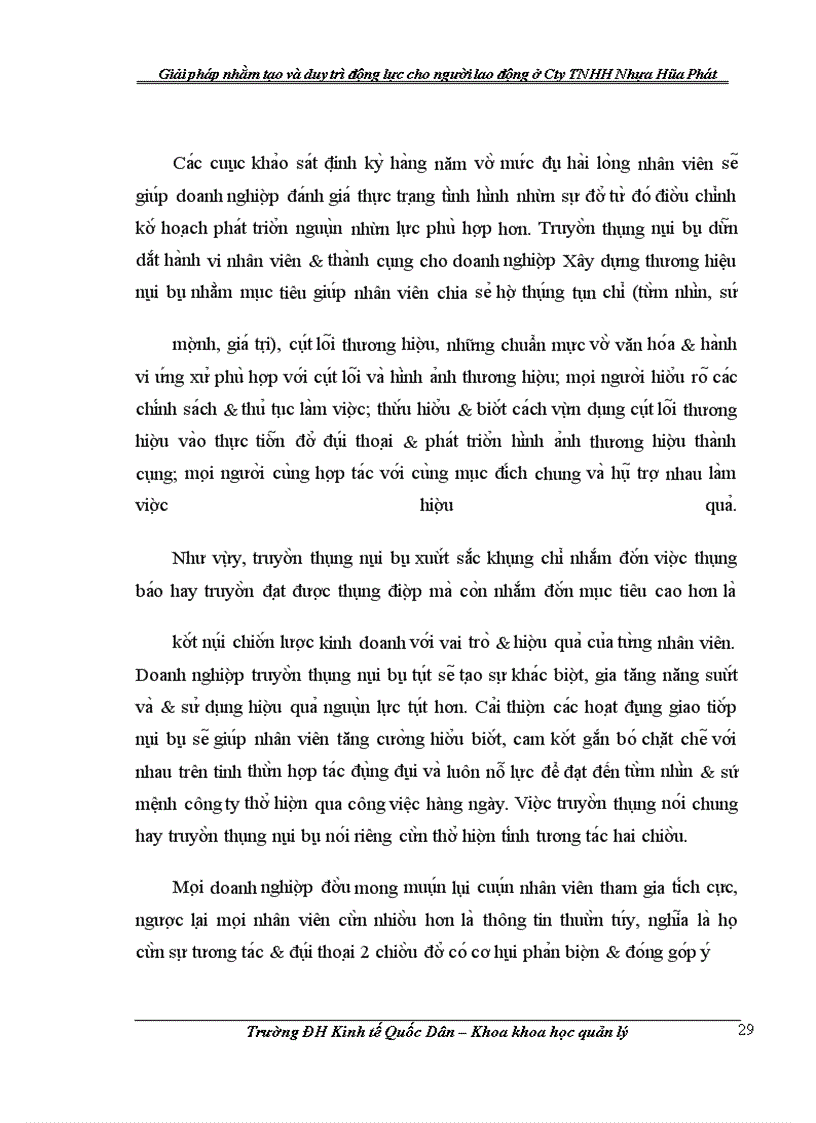 image for page Giải pháp nhằm tạo và duy trì động lực cho người lao động ở Công ty TNHH Nhựa Hòa Phát