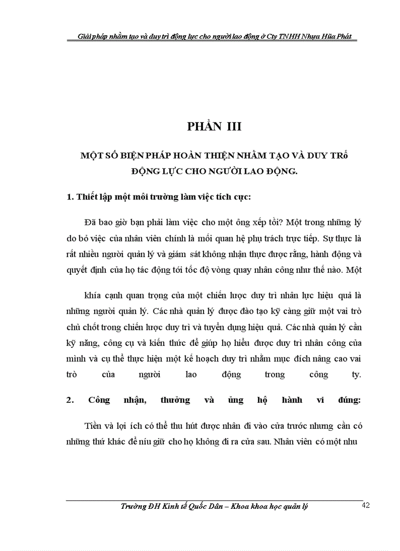 image for page Giải pháp nhằm tạo và duy trì động lực cho người lao động ở Công ty TNHH Nhựa Hòa Phát