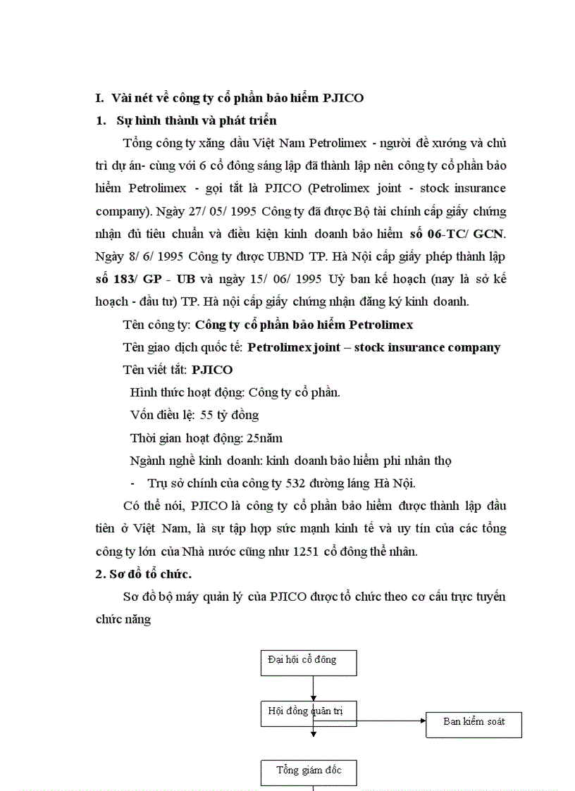 image for page Báo cao tổng hợp tại công ty cổ phần Bảo Hiểm Pertrolimex (PJICO)