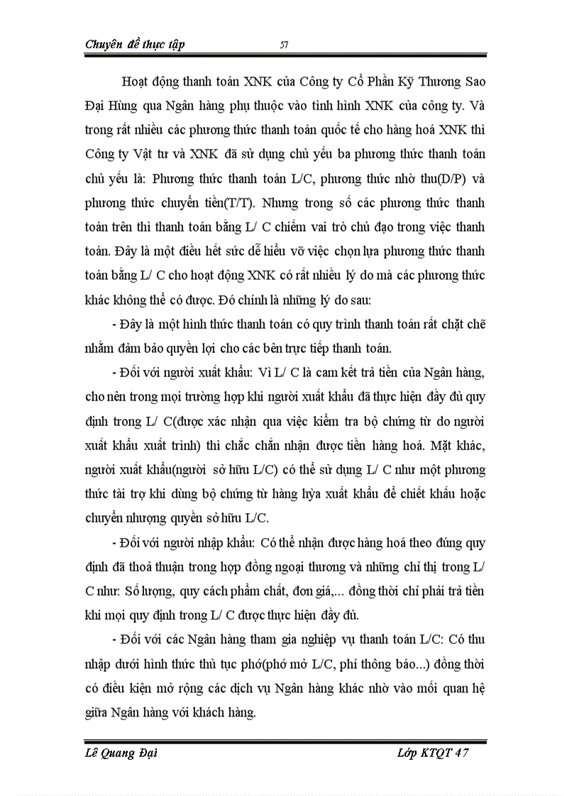 image for page Biện pháp hoàn thiện phương thức thanh toán L/C trong hoạt động XNK của Công ty Cổ Phần Kỹ Thương Sao Đại Hùng