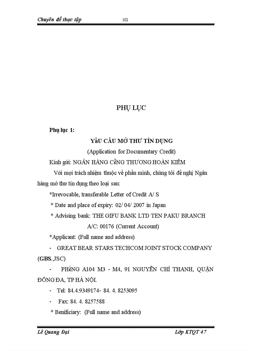 image for page Biện pháp hoàn thiện phương thức thanh toán L/C trong hoạt động XNK của Công ty Cổ Phần Kỹ Thương Sao Đại Hùng