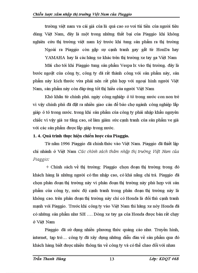 image for page Chiến lược xâm nhập thị trường Việt Nam của Piaggio