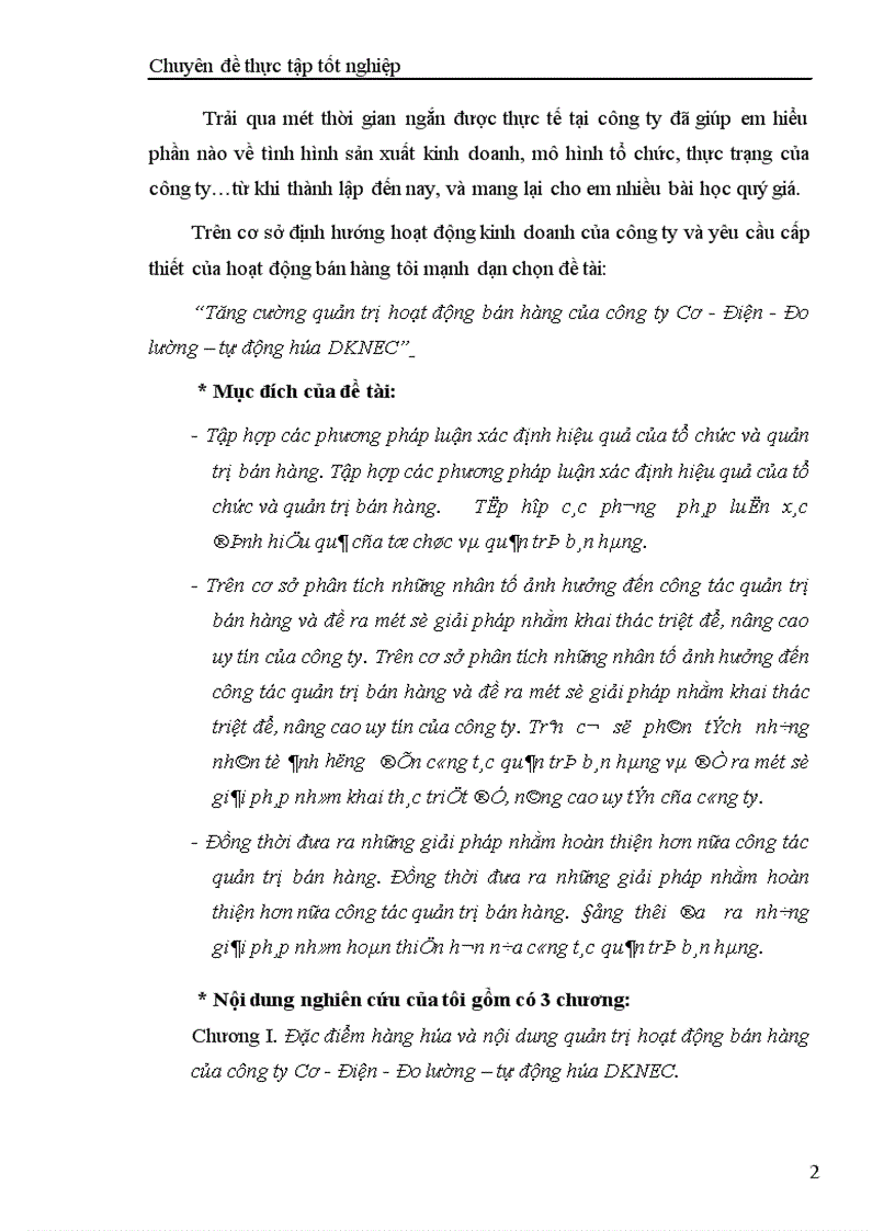 image for page Tăng cường quản trị hoạt động bán hàng của công ty Cơ - Điện - Đo lường – Tự động hóa DKNEC