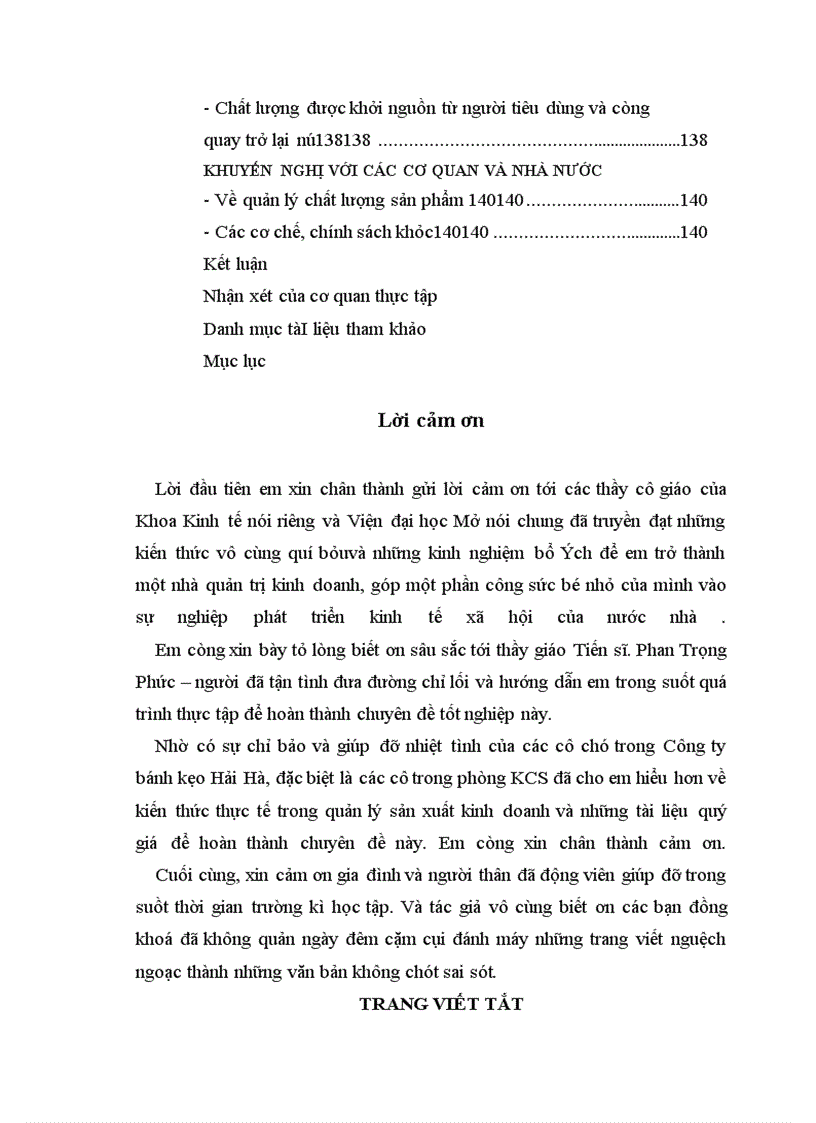 image for page Phương hướng và giải pháp góp phần nâng cao chất lượng và công tác quản lý chất lượng ở Công ty bánh kẹo Hải Hà