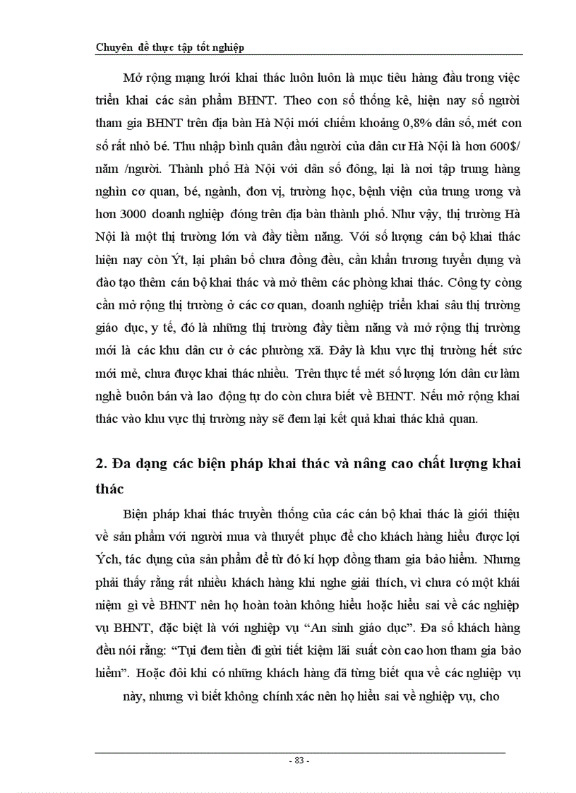 image for page Thực trạng và một số biện pháp phát triển nghiệp vụ này ở công ty Bảo Việt Nhân thọ Hà Nội”