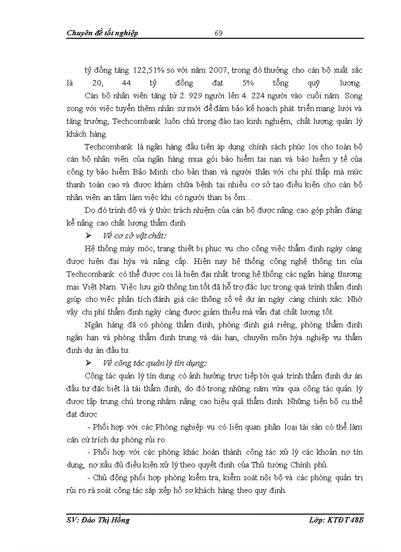 image for page Hoàn thiện công tác thẩm định tài chính dự án đầu tư vay vốn tại Hội sở ngân hàng TMCP Kỹ Thương Việt Nam – Techcombank